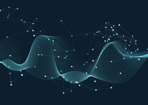 Abstract background with flowing lines and abstract plexus design vector