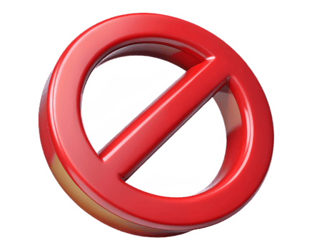 Glossy Red No Sign Transparent Symbol Featuring a Bold Circular and Diagonal Bar Design png
