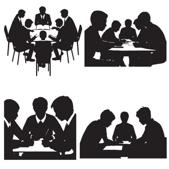 Abstract Silhouette of group study vector
