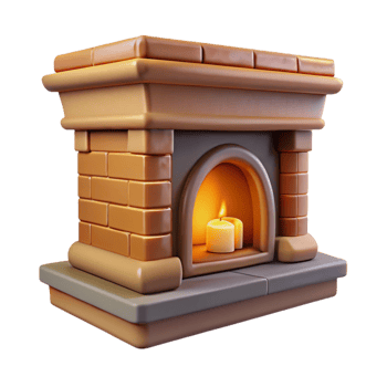harmonious striking Craftsman bungalow fireplace mantelpiece, NO BACKGROUND with Transparent Background. detailed png