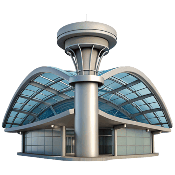 fascinating traditional Modern airport terminal ceiling structure, NO BACKGROUND with Transparent Background. precision png