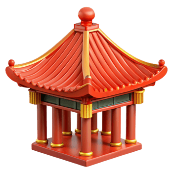 calm serene Traditional Chinese pagoda roof ornament, NO BACKGROUND with Transparent Background. handcrafted png