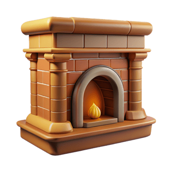 signature modern Georgian townhouse fireplace mantelpiece with decorative tiles, NO BACKGROUND with Transparent Background. 8K png