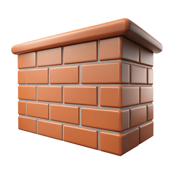 mysterious immaculate Colonial house brick wall Flemish bond pattern, NO BACKGROUND with Transparent Background. high resolution png