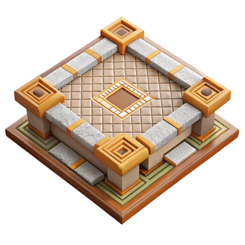 radiant iconic Roman villa mosaic floor tile pattern, NO BACKGROUND with Transparent Background. png