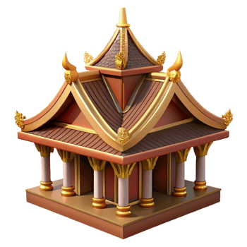 pristine exemplary Traditional Thai temple roof gable ornament, NO BACKGROUND with Transparent Background. png