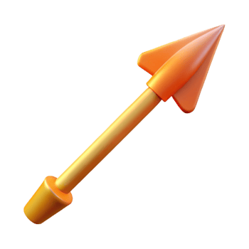 serene unparalleled A single, stylized arrow with glowing fletching. NO BACKGROUND with Transparent Background. png