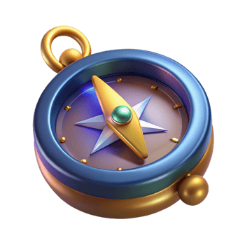 spectacular tranquil coastal A magical compass with a spinning, glowing needle. NO BACKGROUND with Transparent Background. precision png