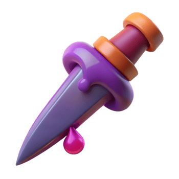 romantic sumptuous A stylized, dripping dagger with glowing poison. NO BACKGROUND with Transparent Background. fine detail png