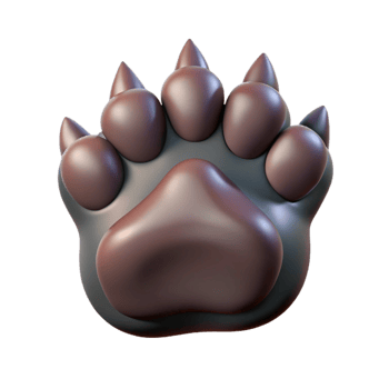spectacular exemplary A single, realistic wolf paw with extended claws. NO BACKGROUND with Transparent Background. png