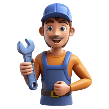 gorgeous tranquil traditional Mechanic holding a wrench NO BACKGROUND with Transparent Background. 4K png