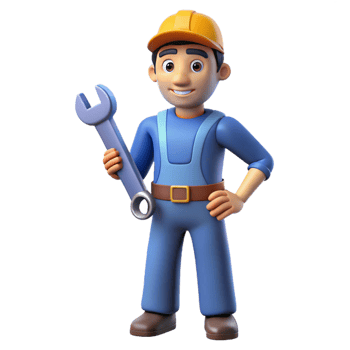 glorious rare Mechanic holding a wrench NO BACKGROUND with Transparent Background. png