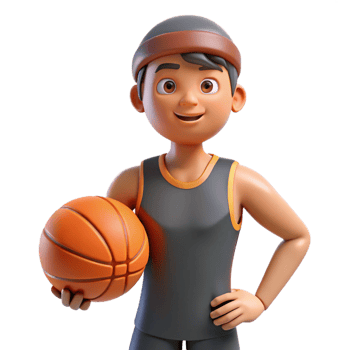 picturesque signature Athlete holding a basketball NO BACKGROUND with Transparent Background. png