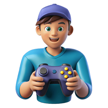radiant peaceful baroque Gamer with a controller NO BACKGROUND with Transparent Background. gallery standard png