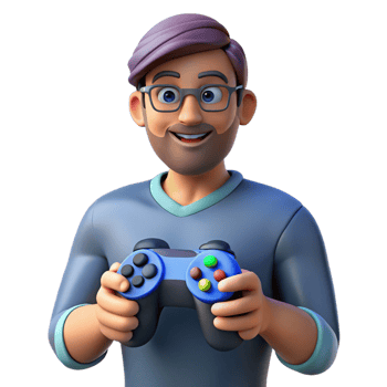majestic abstract Gamer with a controller NO BACKGROUND with Transparent Background. gallery standard png
