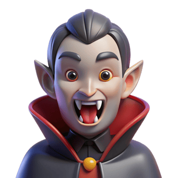 impressive dramatic rustic Vampire with fangs NO BACKGROUND with Transparent Background. impeccable png