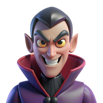 dynamic vibrant Villain with an evil grin NO BACKGROUND with Transparent Background. fine detail png