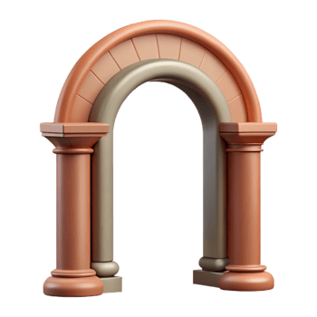 peaceful captivating Romanesque arch keystone, NO BACKGROUND with Transparent Background. top-tier png