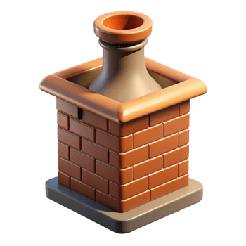 glorious energetic abstract Tudor chimney pot, NO BACKGROUND with Transparent Background. 8K png