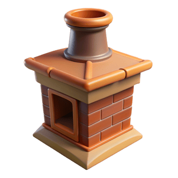 energetic fascinating Tudor chimney pot, NO BACKGROUND with Transparent Background. 8K png