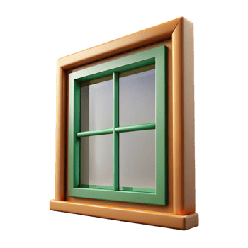 glorious melancholic urban Mid-century modern window frame, NO BACKGROUND with Transparent Background. premium png