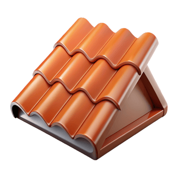 joyful serene Roof tile, NO BACKGROUND with Transparent Background. refined png