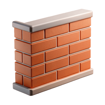 inspired contemporary Brick wall section, NO BACKGROUND with Transparent Background. high quality png