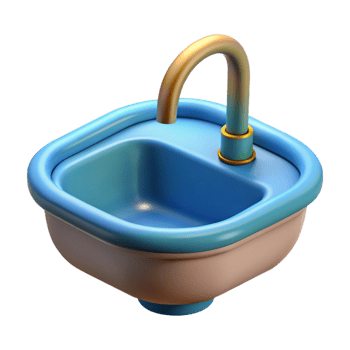 striking modern Sink, NO BACKGROUND with Transparent Background. studio quality png