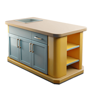 standout classic Kitchen island, NO BACKGROUND with Transparent Background. high quality png