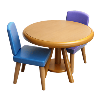 harmonious elegant Dining table, NO BACKGROUND with Transparent Background. 4K png