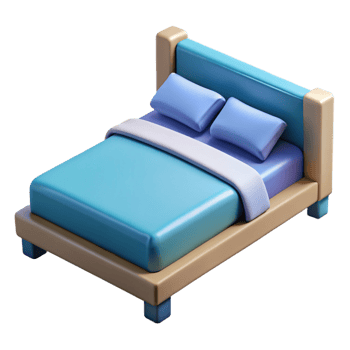 picturesque elegant Bed frame, NO BACKGROUND with Transparent Background. 4K png