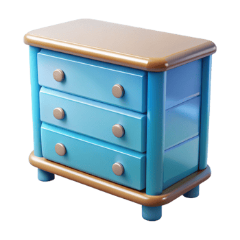 wonderful bold retro Dresser, NO BACKGROUND with Transparent Background. professional png