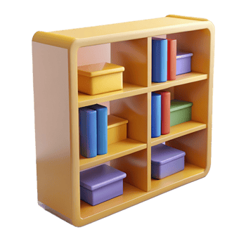 peaceful immaculate Bookshelf, NO BACKGROUND with Transparent Background. exclusive png