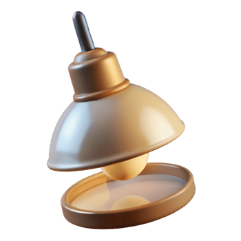 mesmerizing industrial Lamp, NO BACKGROUND with Transparent Background. 4K png