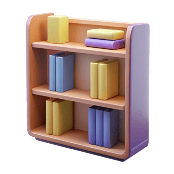 ethereal wonderful Bookshelf, NO BACKGROUND with Transparent Background. flawless png