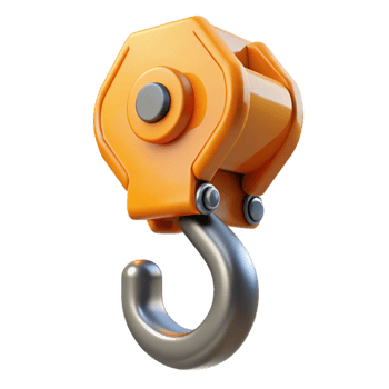 magnificent romantic modern Construction crane hook, NO BACKGROUND with Transparent Background. precision png