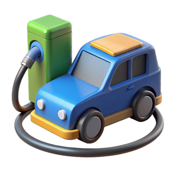 exemplary nordic Electric car charging station plug-in hybrid NO BACKGROUND with Transparent Background. 4K png