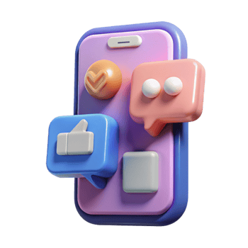 distinctive creative Smartphone app icon social media notification NO BACKGROUND with Transparent Background. perfect clarity png