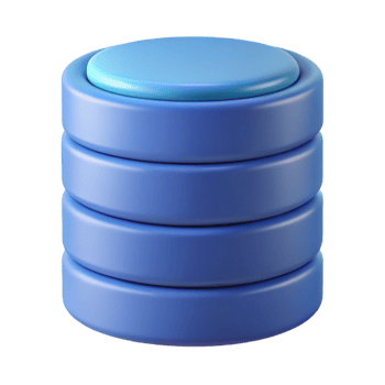 inspired elegant Database icon data storage information management NO BACKGROUND with Transparent Background. 8K png