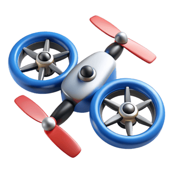 serene dramatic minimalist Drone propellers spinning aerial photography drone NO BACKGROUND with Transparent Background. crisp png