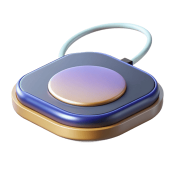 whimsical gorgeous Wireless charging pad smartphone charging technology NO BACKGROUND with Transparent Background. 8K png