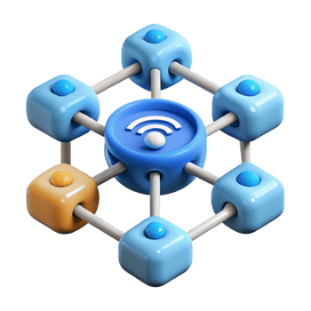 majestic iconic Internet of Things IoT connected devices network NO BACKGROUND with Transparent Background. png