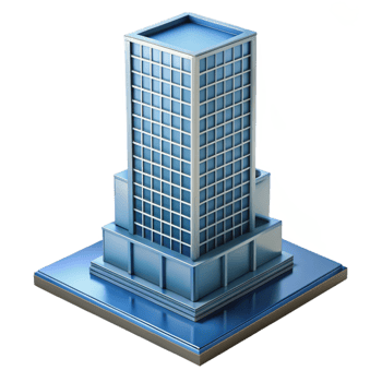 exquisite ethereal rustic Modern skyscraper architectural model, NO BACKGROUND with Transparent Background. museum quality png
