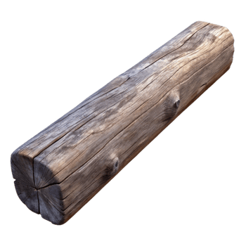beautiful melancholic mid-century Wooden beam, weathered, NO BACKGROUND with Transparent Background. gallery standard png