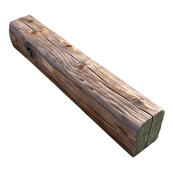 harmonious vibrant Wooden beam, weathered, NO BACKGROUND with Transparent Background. fine detail png