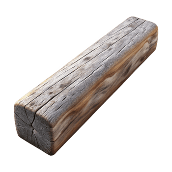 stunning iconic Wooden beam, weathered, NO BACKGROUND with Transparent Background. png