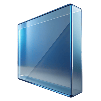 distinctive futuristic Glass panel, reflective, NO BACKGROUND with Transparent Background. gallery standard png