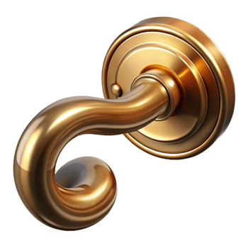 memorable minimalist Door handle, brass, NO BACKGROUND with Transparent Background. handcrafted png