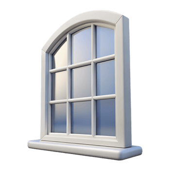 gorgeous minimalist Window frame, white, NO BACKGROUND with Transparent Background. premium png