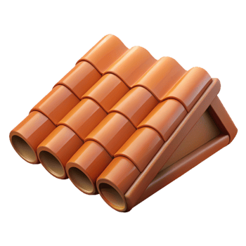extraordinary exceptional Roof tile, clay, NO BACKGROUND with Transparent Background. png